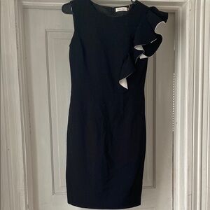 Calvin Klein Black Ruffle Sleeve Dress